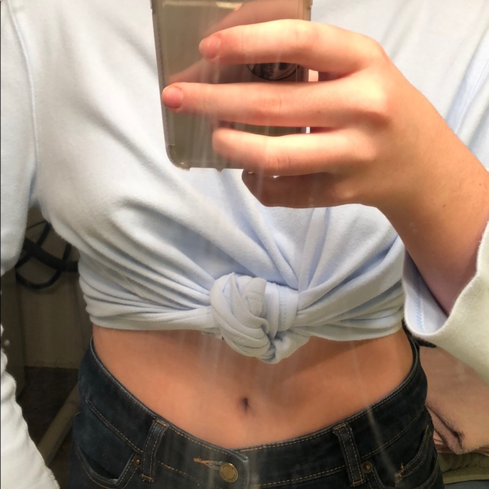 Retro light blue turtle neck